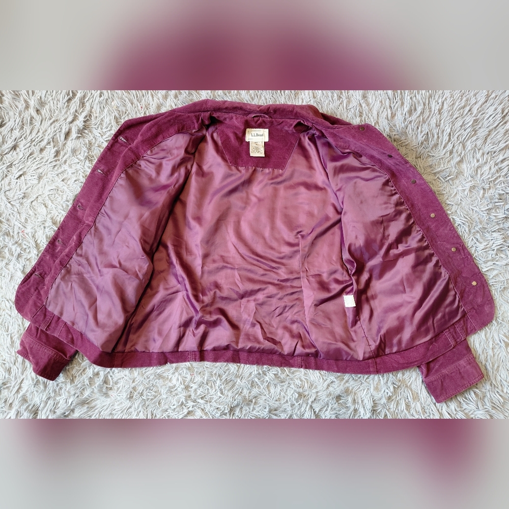 L.L. Bean Women's Plum Button Up Jacket Size Large - Picture 4 of 4